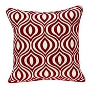 HomeRoots 20 x 7 x 20 in. Transitional Red & White Pillow Cover with Poly Insert