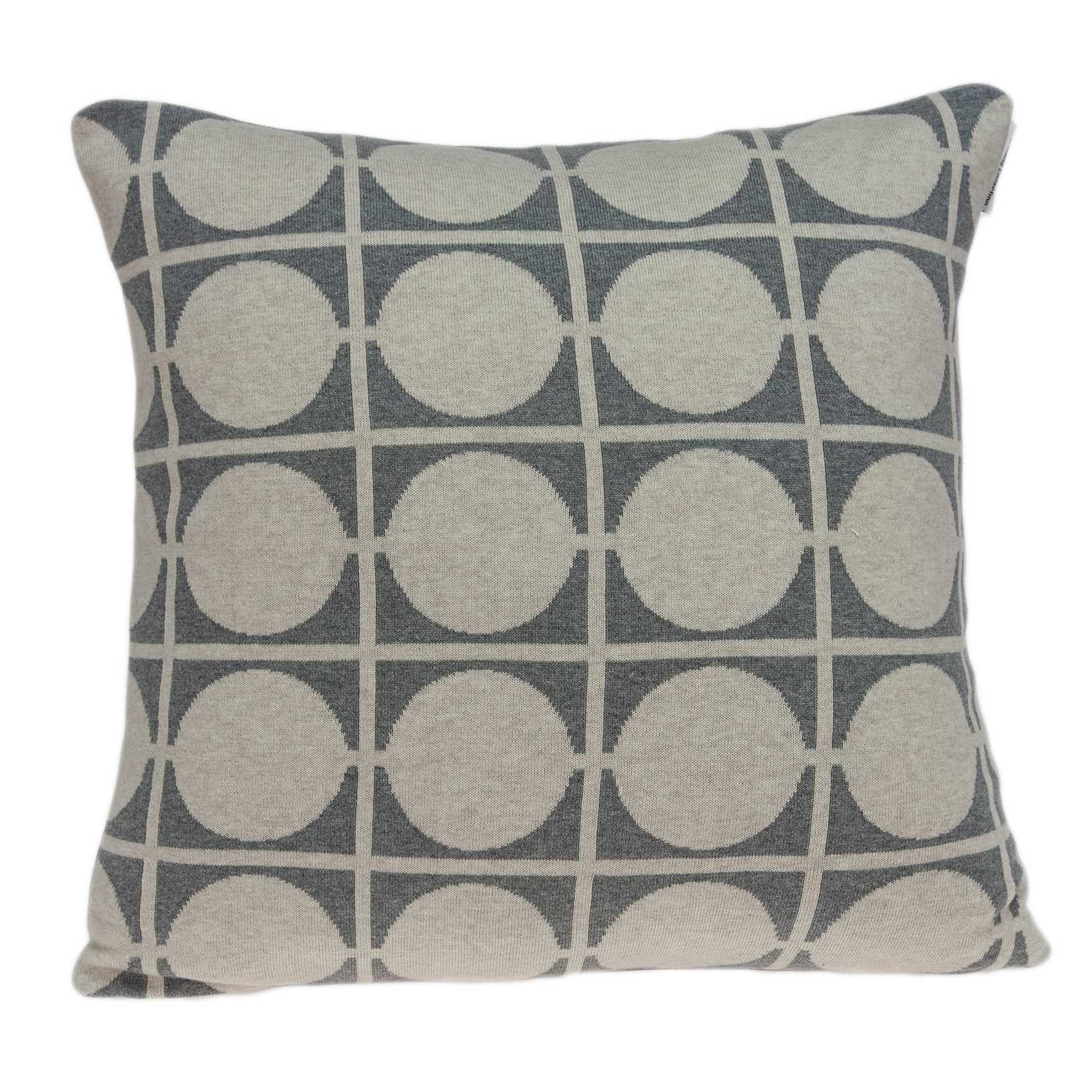 Transitional Tan & Grey 20" Cotton Pillow Cover with Poly Insert