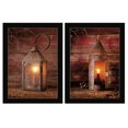 thumbnail image 1 of HomeRoots 21 x 15 x 1 in. Innkeepers Lantern 3 Black Framed Print Wall Art - Set of 2, 1 of 3