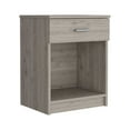 thumbnail image 1 of HomeRoots 22 in. One Drawer Faux Wood Nightstand, Gray, 1 of 7