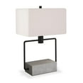 thumbnail image 1 of 22" Gray and Black Mod Table Lamp With White Rectangular Shade, 1 of 8