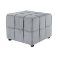thumbnail image 1 of 22" Light Gray Velvet And Black Cube Ottoman, 1 of 10
