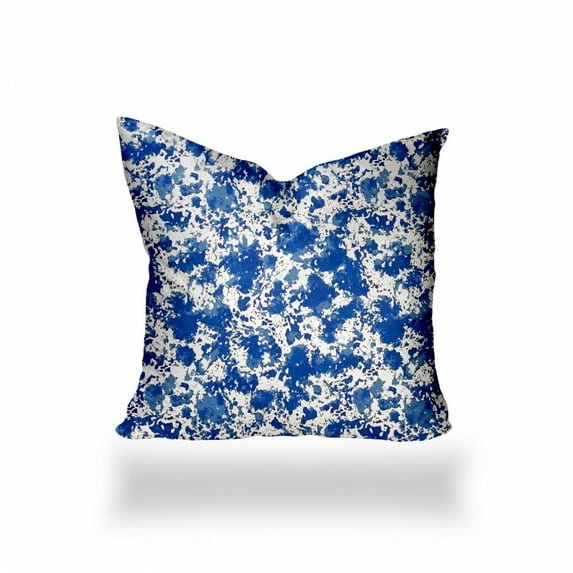 HomeRoots 22" X 22" Blue And White Blown Seam Coastal Throw Indoor Outdoor Pillow