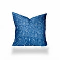 thumbnail image 1 of 22" X 22" Blue And White Blown Seam Ikat Throw Indoor Outdoor Pillow, 1 of 5