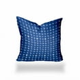 thumbnail image 1 of HomeRoots 22" X 22" Blue And White Enveloped Gingham Throw Indoor Outdoor Pillow Cover, 1 of 5