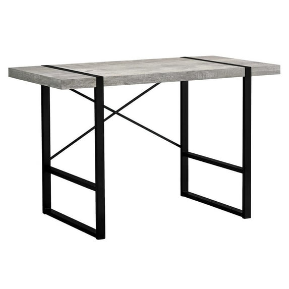 Homeroots 355722 23.75 x 49 x 30 in. Reclaimed Wood & Metal Computer Desk, Grey & Black
