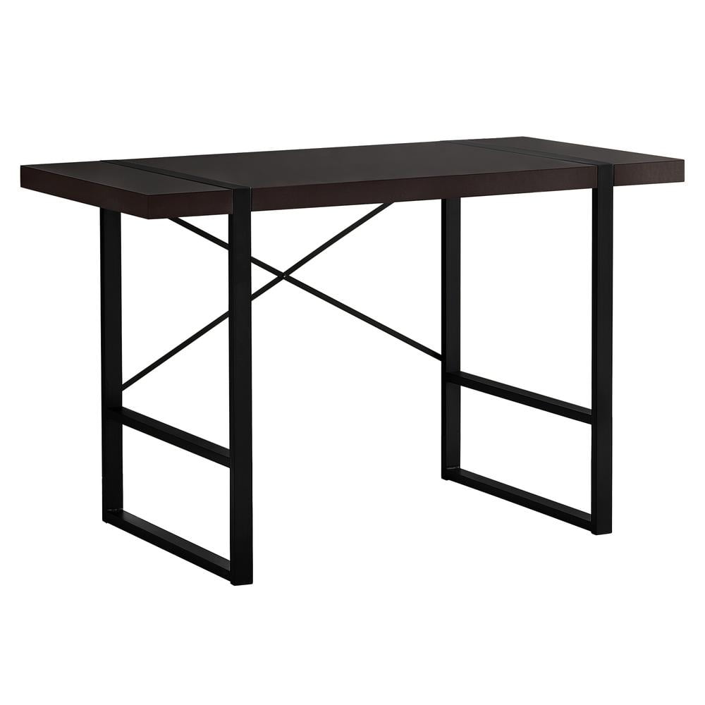 Cappuccino Black Metal Executive Wood Computer Desk