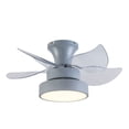 thumbnail image 1 of 23" Clear Flush Mount Five Blade Remote Control Integrated Light Ceiling Fan, 1 of 6