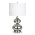 thumbnail image 1 of 23" Silver Glass Gourd Table Lamp With White Drum Shade, 1 of 9