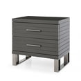 thumbnail image 1 of 23" Silver and Gray Two Drawer Nightstand, 1 of 3