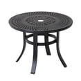 thumbnail image 1 of 24" Black Rounded Metal Outdoor Bistro Table With Umbrella Hole, 1 of 9