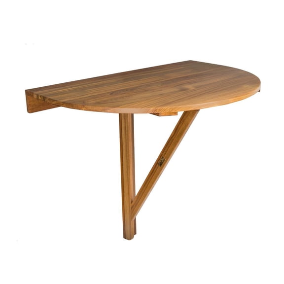 24 Brown Half Round Solid Wood Folding Outdoor Balcony Table