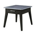thumbnail image 1 of 24" Dark Brown And Gray Sintered Stone Manufactured Wood Rectangular End Table With Drawer, 1 of 3