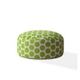 thumbnail image 1 of 24" Green And White Cotton Round Polka Dots Pouf Ottoman, 1 of 6