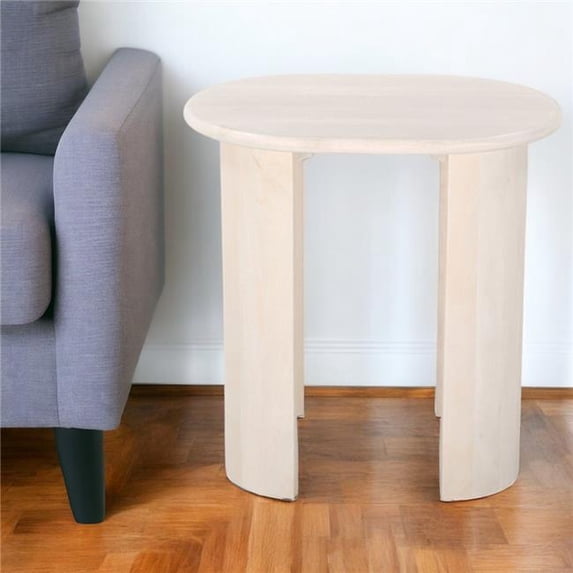HomeRoots 556559 24 in. Natural Solid Wood Oval End Table