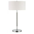 thumbnail image 1 of HomeRoots 25" Gray and Gold Metal Two Light Table Lamp With White Drum Shade, 1 of 9