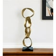 thumbnail image 1 of HomeRoots 568881 25 in. Gold & Black Marble & Aluminum Modern Abstract Tabletop Sculpture, 1 of 4