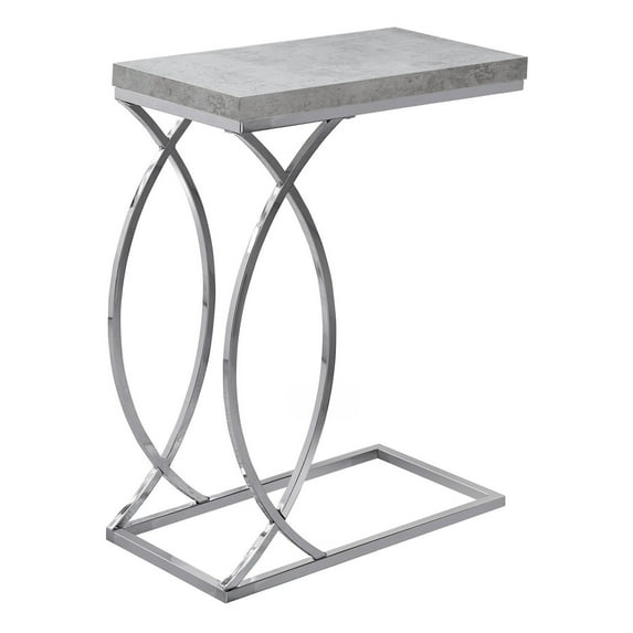 HomeRoots 18.25" x 10.25" x 25" Grey Mdf Laminate Metal Accent Table - 333074