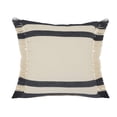 thumbnail image 1 of 26" X 26" Ensign Blue White And Linen 100% Cotton Striped Zippered Pillow, 1 of 10