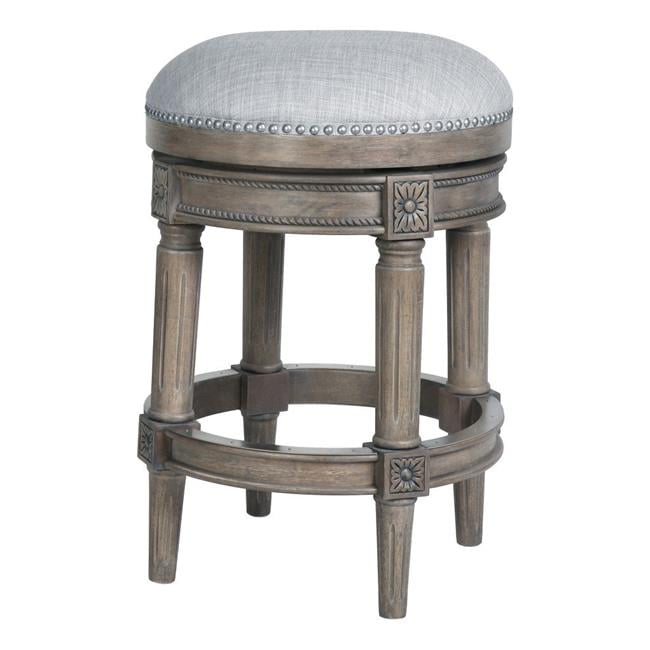 Chapman 26" Gray Wood Backless Swivel Bar Stool