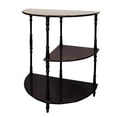 thumbnail image 1 of HomeRoots 26" Brown Solid And Manufactured Wood Half Circle End Table With Two Shelves, 1 of 5