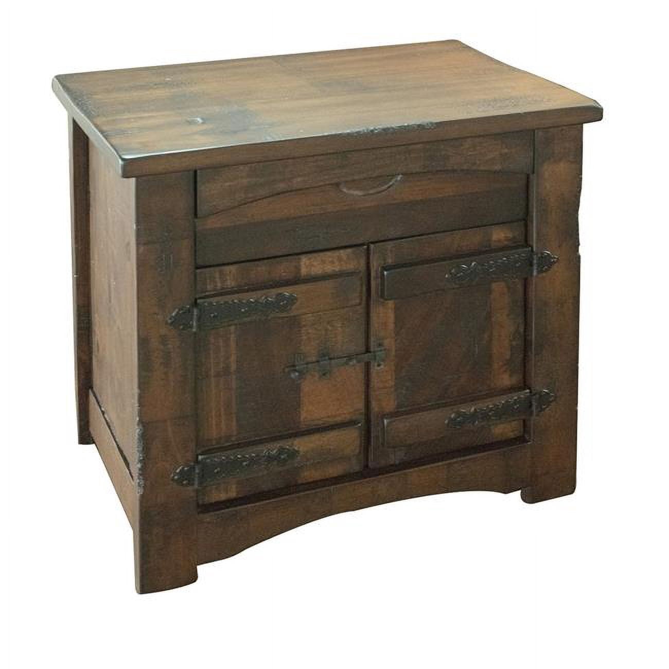 HomeRoots 527054 27 in. One Drawer Nightstand, Brown