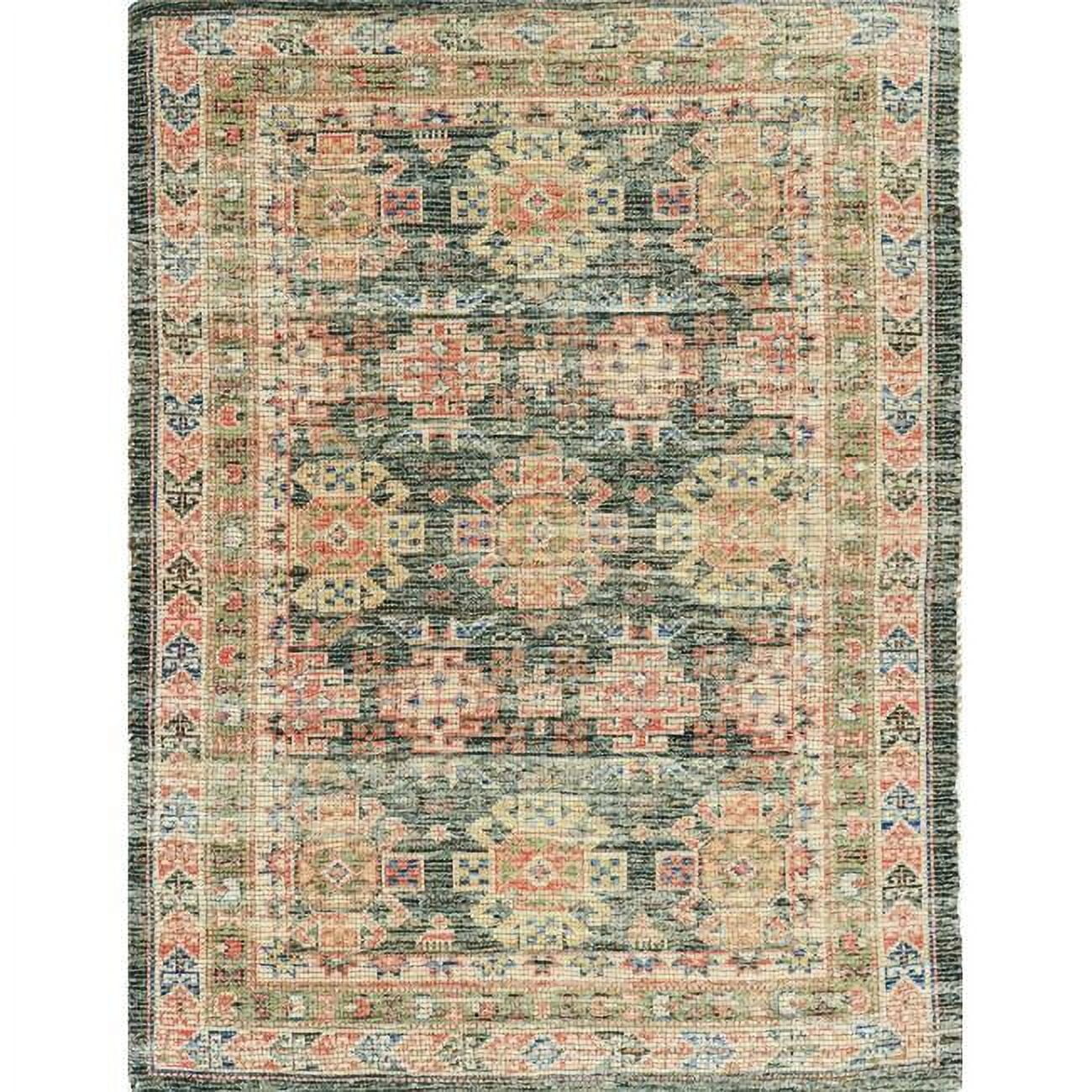 Contemporary Charcoal & Blue Hand-Knotted Mediterra Area Rug