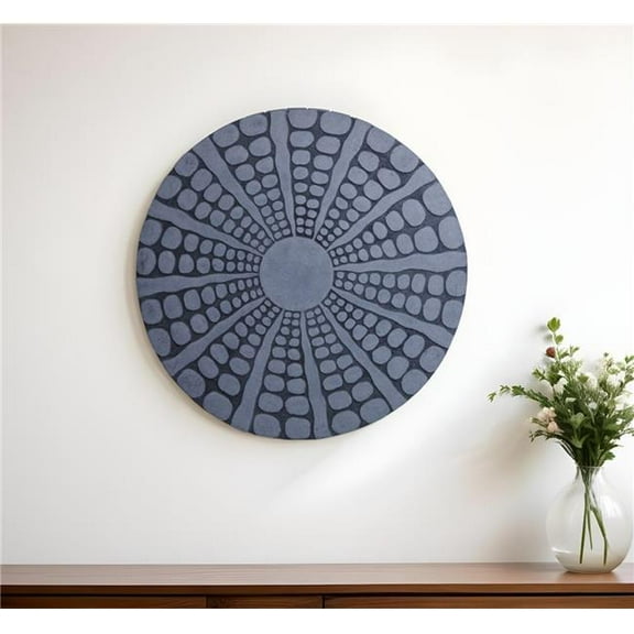 HomeRoots 274926 28 x 28 in. Gray Sandstone Round Wall Decor