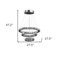 thumbnail image 1 of Silver Metal and Crystals LED Dimmable Chandelier, 1 of 7