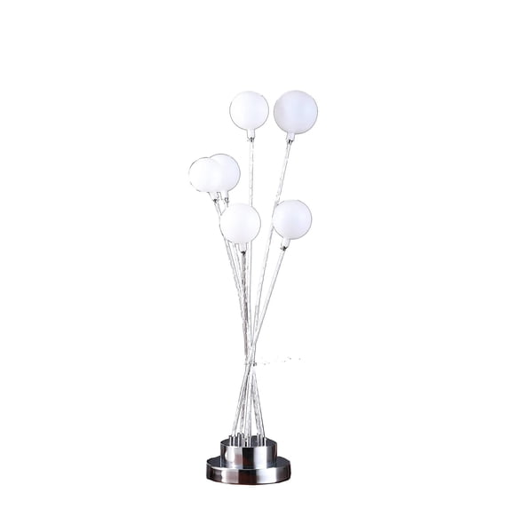 HomeRoots 475646 27.5 x 7 x 7 in. Silver Chrome Six Light Globe Desk or Table Lamp