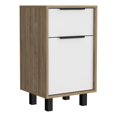 thumbnail image 1 of HomeRoots 28" White One Drawer Faux Wood Nightstand With Storage, 1 of 10