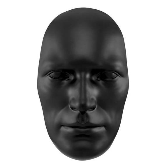 HomeRoots 558372 28 x 17 in. Black Face Resin Oval Hanging Dimensional Sculpture