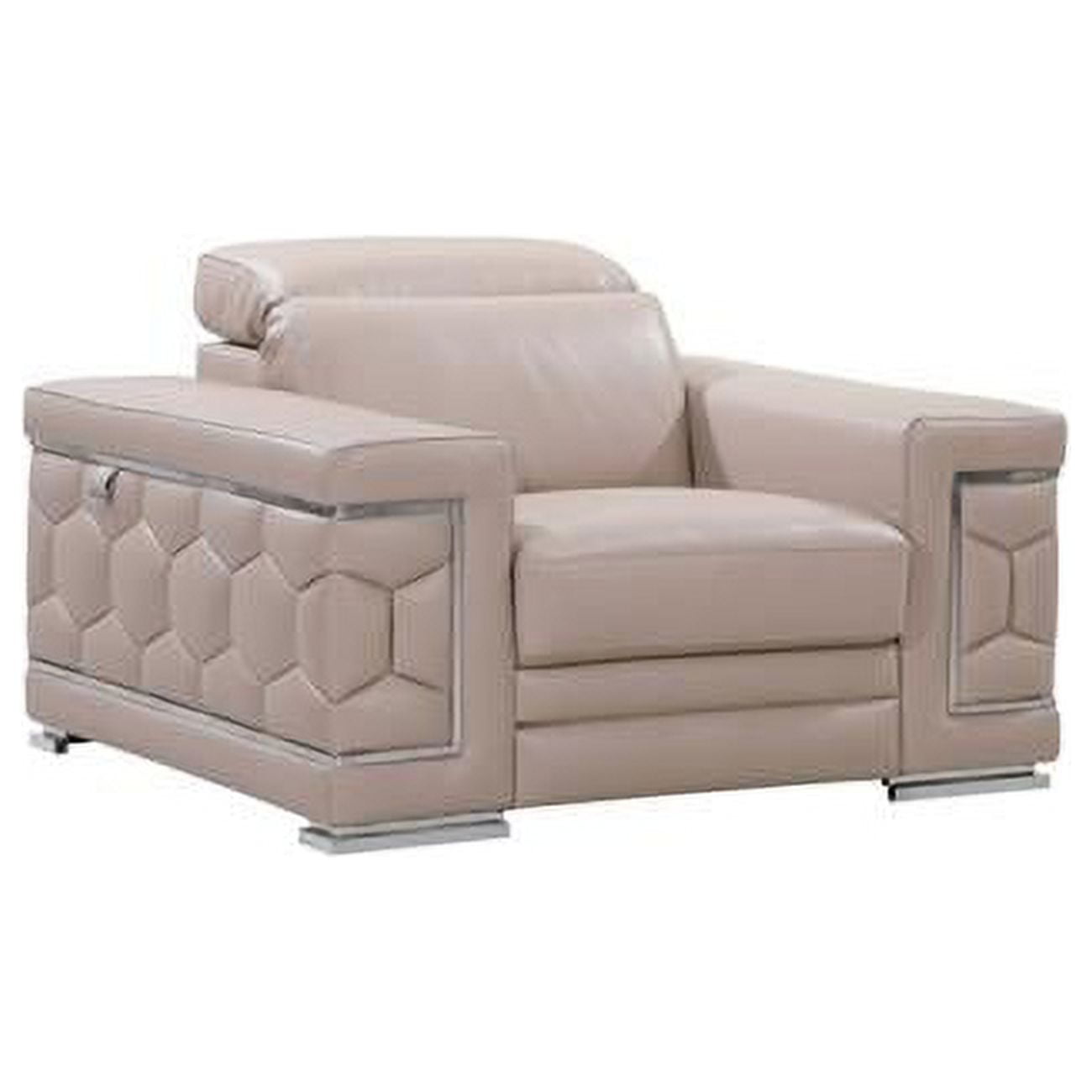 29-38" Modern Beige Leather Chair