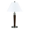 thumbnail image 1 of 29" Nickel Metal Two Light Usb Table Lamp With White Empire Shade, 1 of 6