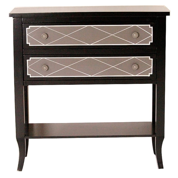 HomeRoots 291986 33 x 32 x 13 in. Heirloom 2-Drawer Console Table with Shelf