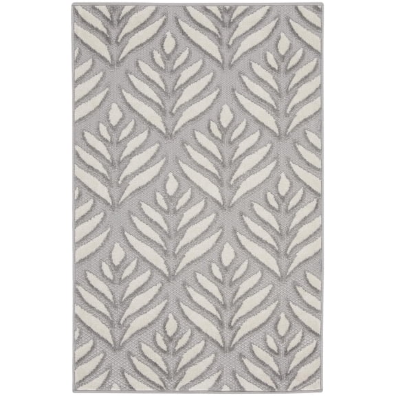 HomeRoots 527650 3 x 4 ft. Floral Power Loom Area Rug Charcoal