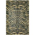 thumbnail image 1 of 3' X 5' Black and Gold Animal Print Shag Handmade Non Skid Area Rug, 1 of 10