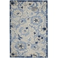 thumbnail image 1 of HomeRoots 521654 3 x 5 ft. Blue & Gray Floral Power Loom Rectangle Area Rug, 1 of 7