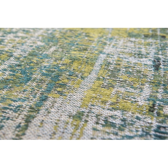 3' X 5' Blue and Green Abstract Non Skid Area Rug