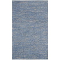 3' X 5' Blue And Grey Striped Non Skid Indoor Outdoor Area Rug