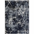 thumbnail image 1 of HomeRoots 508623 3 x 5 ft. Blue Gray & Beige Abstract Power Loom Stain Resistant Rectangle Area Rug, 1 of 8