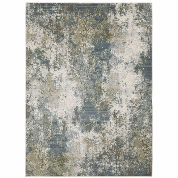 HomeRoots 508605 3 x 5 ft. Abstract Power Loom Stain Resistant Area Rug Multi Color