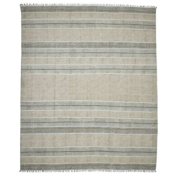 HomeRoots 3' X 5' Brown Geometric Flatweave Handmade Distressed Area Rug