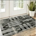 thumbnail image 1 of 3' X 5' Black Grey And Ivory Geometric Power Loom Stain Resistant Area Rug, 1 of 10