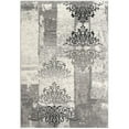 thumbnail image 1 of 3' X 5' Gray Damask Dhurrie Area Rug, 1 of 8