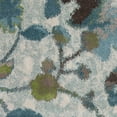 thumbnail image 1 of 3' X 5' Teal Watercolor Flowers Area Rug, 1 of 3