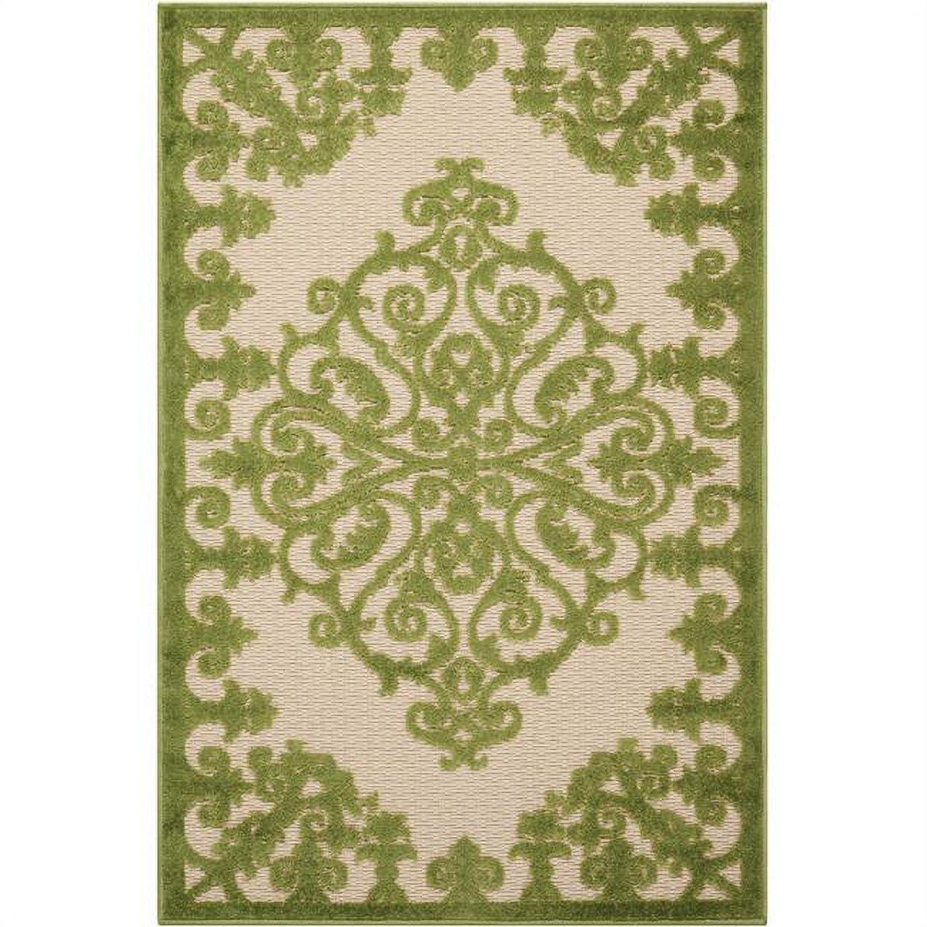 3' X 4' Green Damask Indoor Outdoor Area Rug 3' X 4' Green Damask Indoor Outdoor Area Rug
