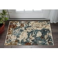 thumbnail image 1 of HomeRoots 575417 3 x 5 ft. Abstract Rectangle Area Rug with Fringe, Beige, Teal & Rust, 1 of 5