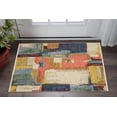 thumbnail image 1 of HomeRoots 575468 3 x 5 ft. Abstract Rectangle Area Rug with Fringe, Beige, Yellow & Pink, 1 of 5