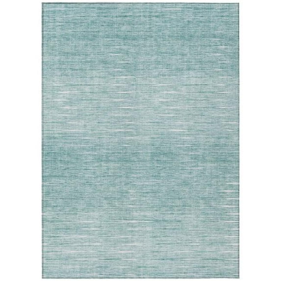 HomeRoots 587392 3 x 5 ft. Abstract Washable Indoor & Outdoor Rectangle Area Rug, Aqua & Ivory